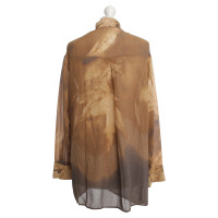 Roberto Cavalli Transparent blouse in ocher