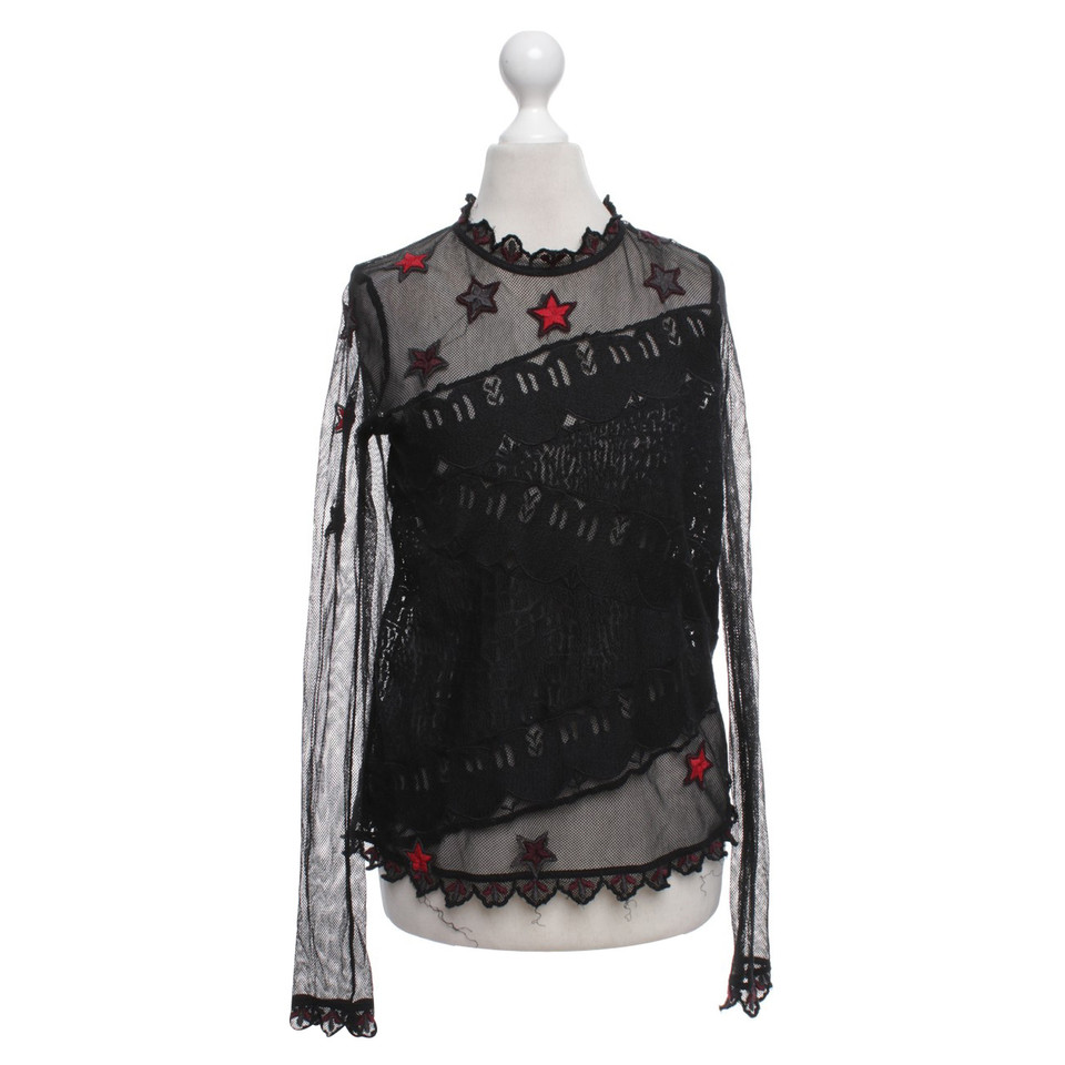 Zadig & Voltaire Mesh top with embroidery