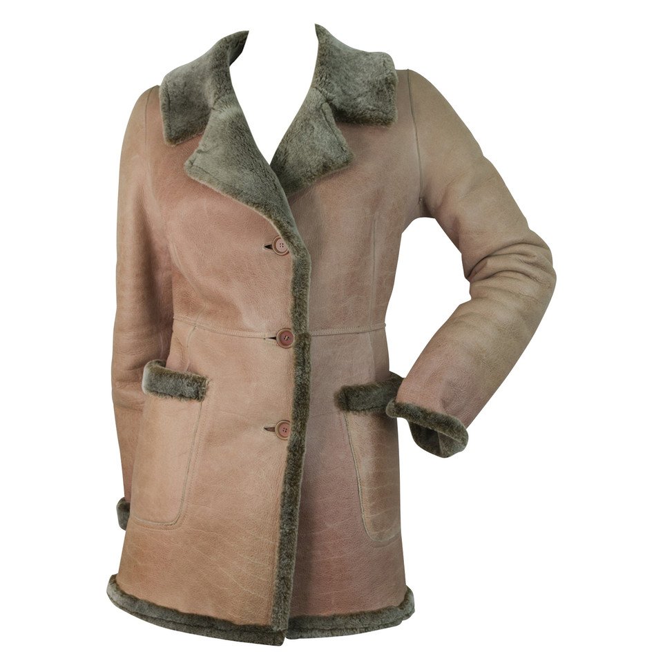 Dkny Pink Sheepskin coat