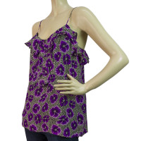 Milly Floral Gwenie Ruffle Cami in Plum