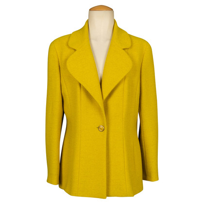 Chanel Jacke/Mantel aus Wolle in Gelb
