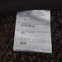 Andere Marke Tricot Chic - Strickmantel mit Echtfell
