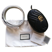 Gucci Marmont Camera Belt Bag Leer in Zwart