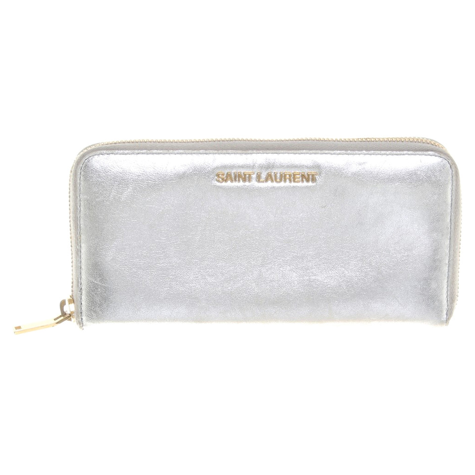 Saint Laurent portafoglio color argento