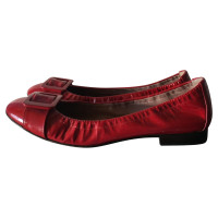 Pollini Slipper/Ballerinas aus Leder in Rot
