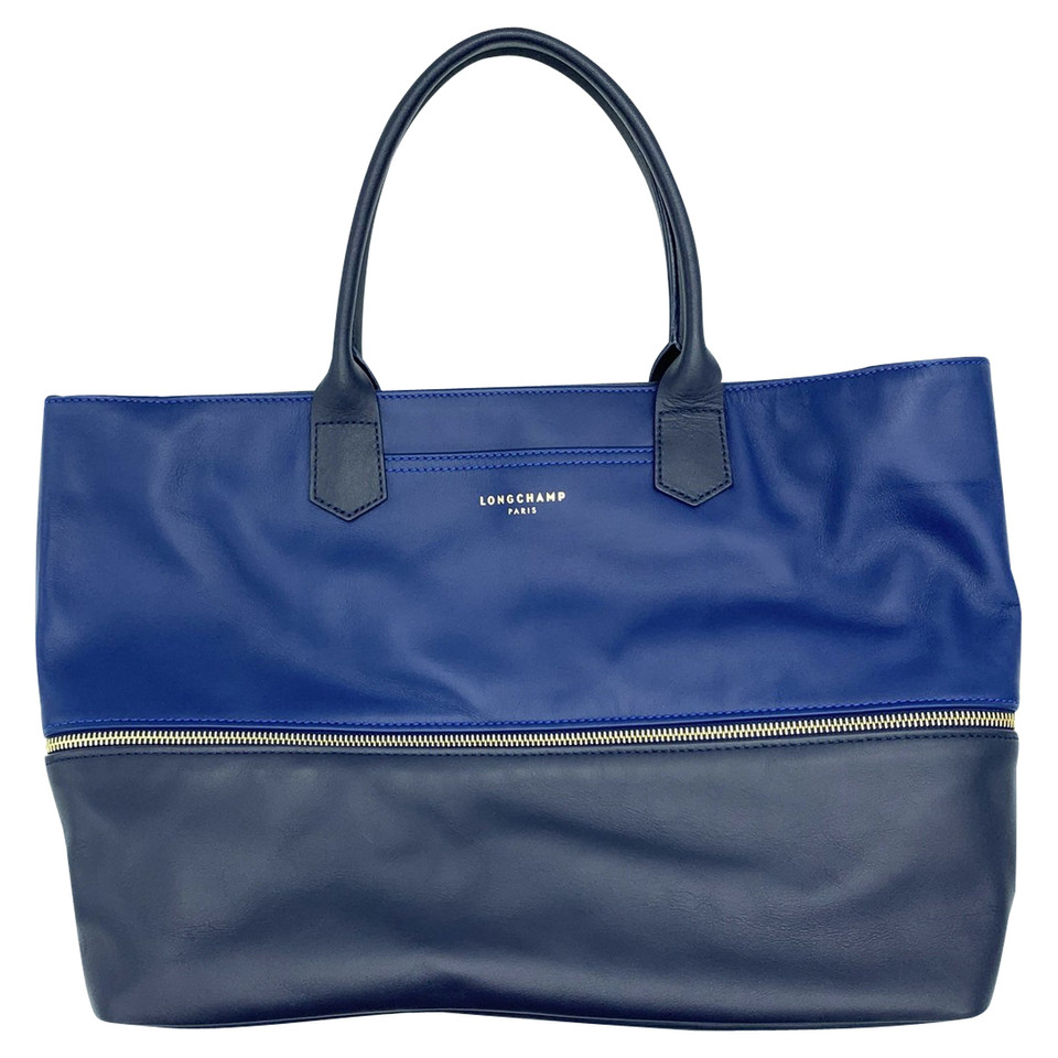 Longchamp Tote Bag aus Leder in Blau