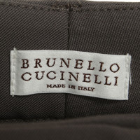Brunello Cucinelli pantaloni pieghettati talpa