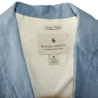 Maison Scotch Lichtblauw linnen blazer
