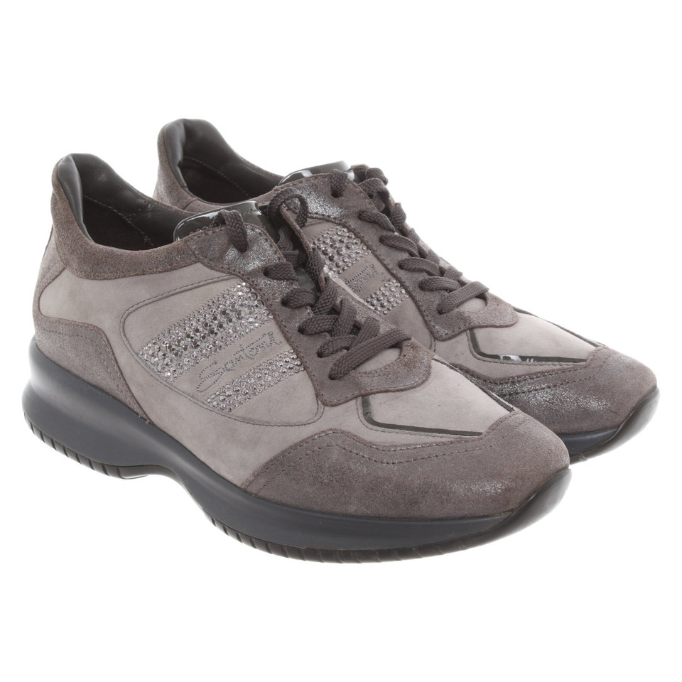 Santoni Trainers Leather in Grey