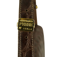 Ferre Croco Brown Flap  Umhängetasche