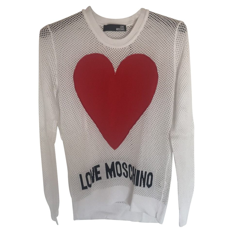 Moschino Love Strick aus Baumwolle in Weiß