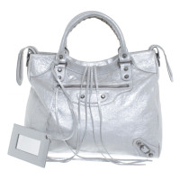 Balenciaga borsa color argento con borchie