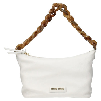 Miu Miu Reisetasche aus Leder in Weiß