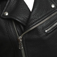 Diesel Black Gold Leather jacket in black