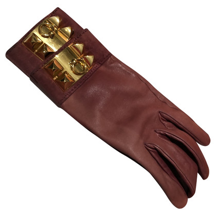 Hermès Gloves Leather in Bordeaux