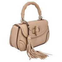 Gucci Bamboo Bag aus Leder in Beige