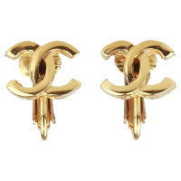 Chanel Goldfarbene Logo-Ohrringe