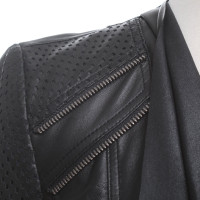 Laurèl Leather coat with lace pattern