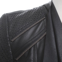 Laurèl Manteau en cuir avec motif de dentelle