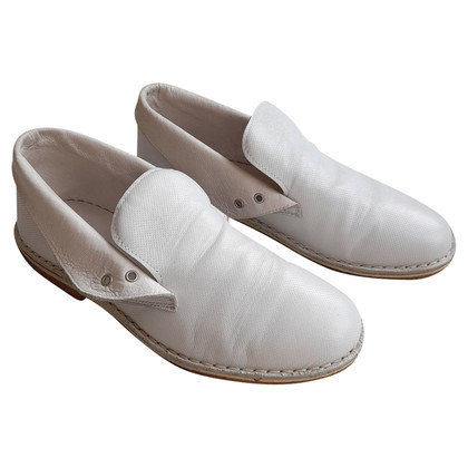 Loriblu Slipper/Ballerinas aus Leder in Weiß
