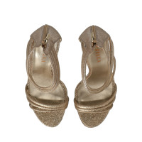 Le Silla  Sandalen aus Leder in Gold
