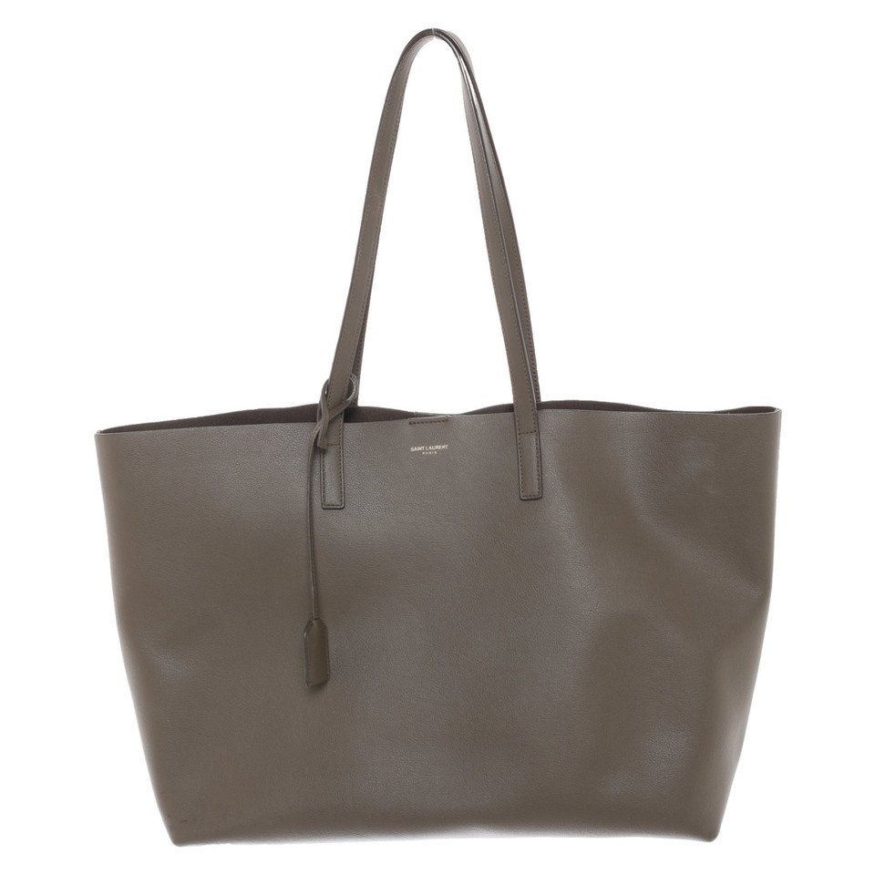 Saint Laurent Shopping Bag aus Leder in Khaki