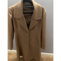 Rochas Giacca/Cappotto in Lana in Beige