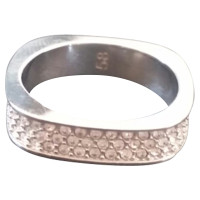 Swarovski anneau en acier inoxydable avec des pierres blanches