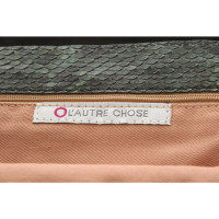 L'autre Chose Clutch Bag Leather in Green