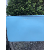 Christian Dior Clutch Bag Leather in Turquoise