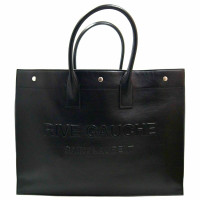 Saint Laurent Shopper Leer in Zwart