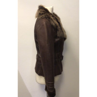 Marc Cain Jacket/Coat Leather in Brown