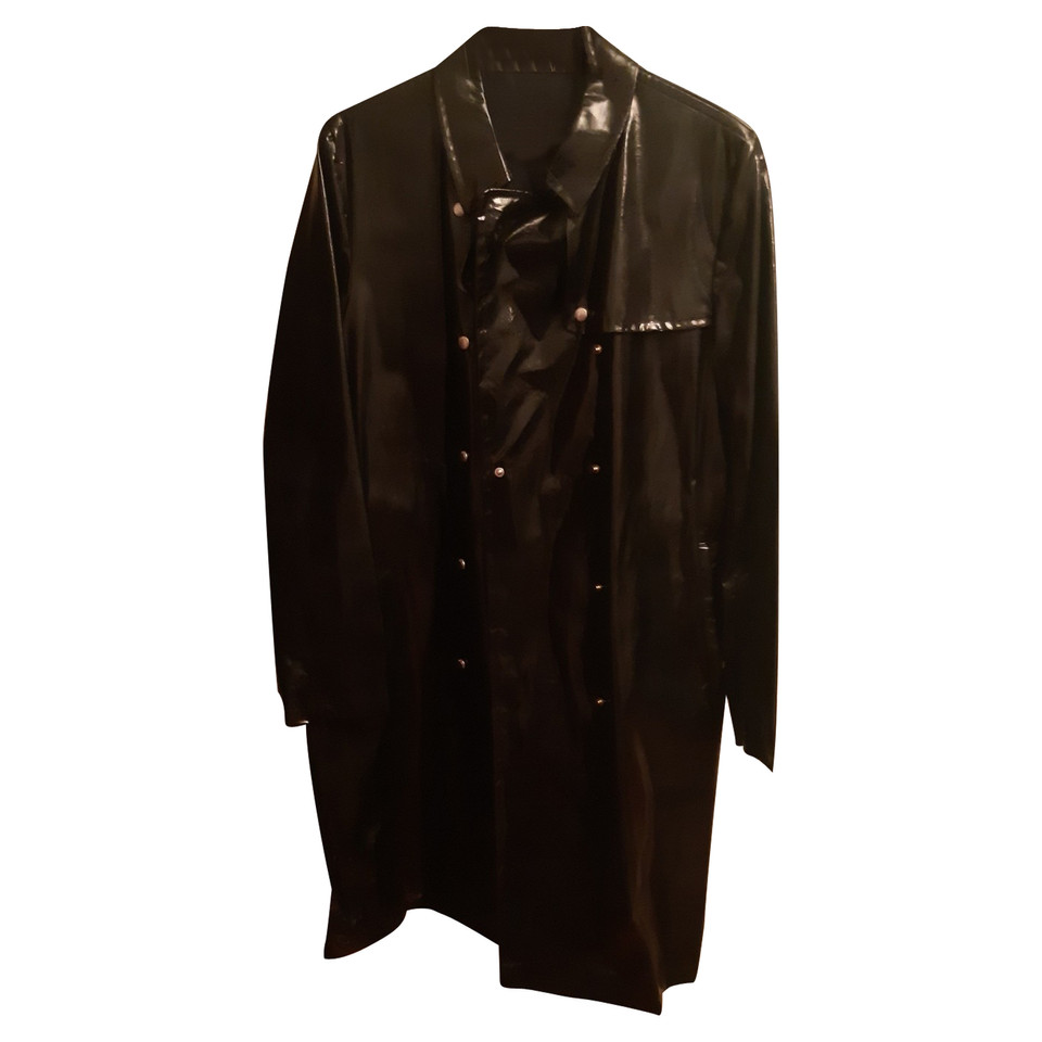 Burberry Jacke/Mantel aus Lackleder in Schwarz