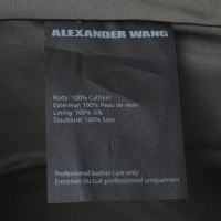 Alexander Wang Jupe en cuir gris