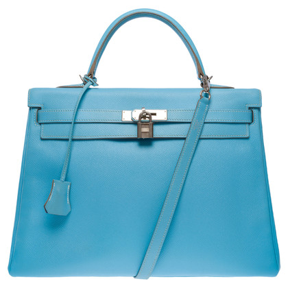 Hermès Kelly Bag 35 en Cuir en Turquoise