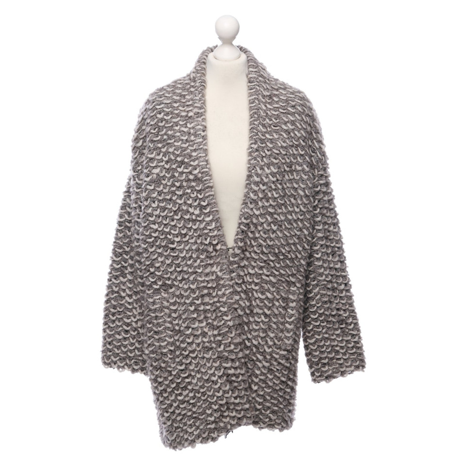 Iq Berlin Knitted coat in grey / white