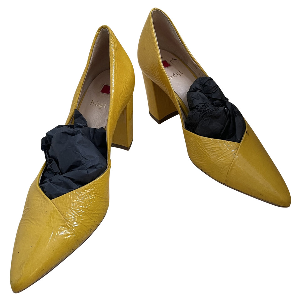 Högl Pumps/Peeptoes Leather in Yellow