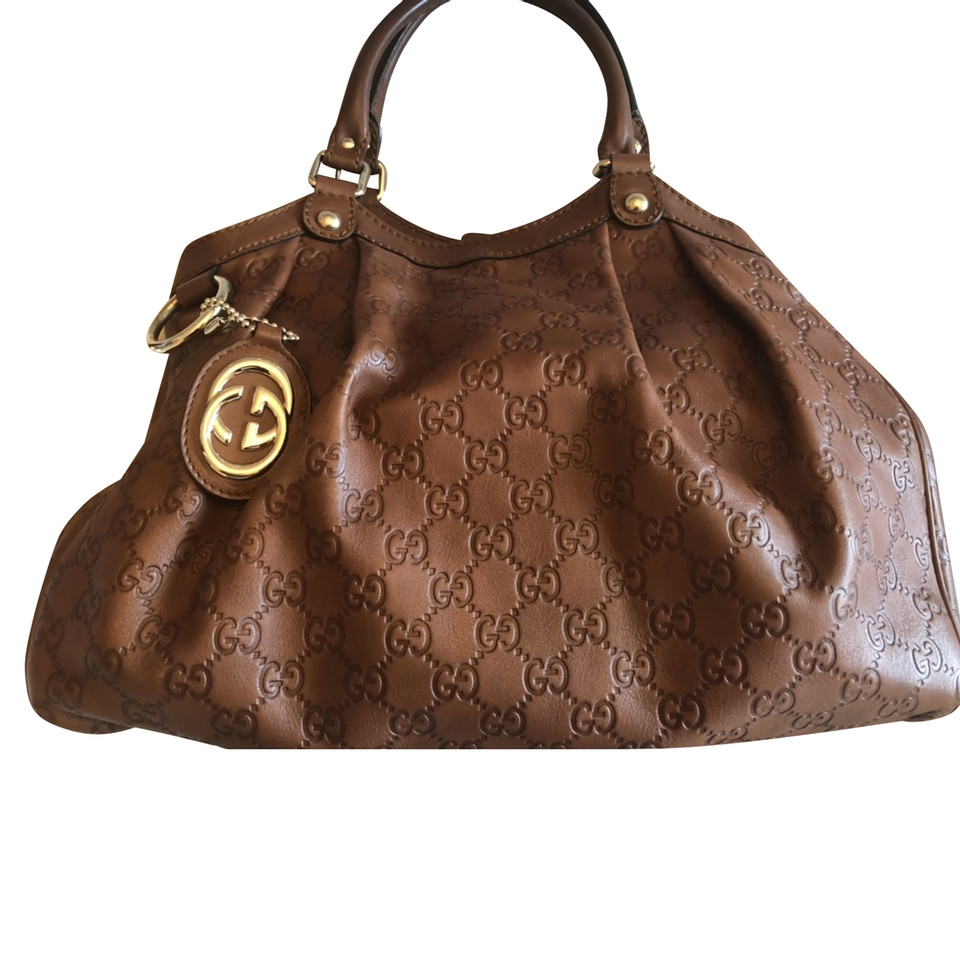 Gucci Sukey Bag aus Leder in Braun