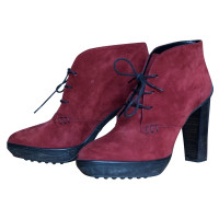 Tod's Ankle boots Suede in Bordeaux