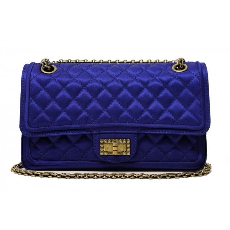 Chanel Flap bag blue satin