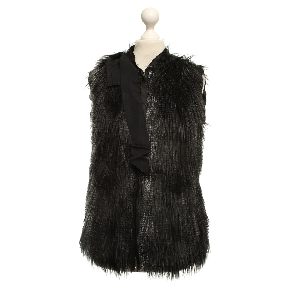 Lanvin For H&M Faux fur vest met animal print