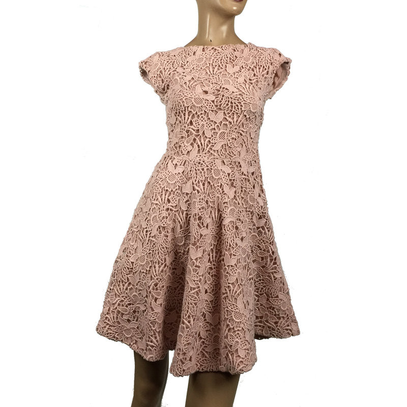 Christian Dior Blush Pink Wool Lace Dress