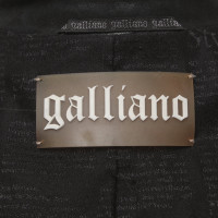 John Galliano Jacke/Mantel aus Leder in Schwarz