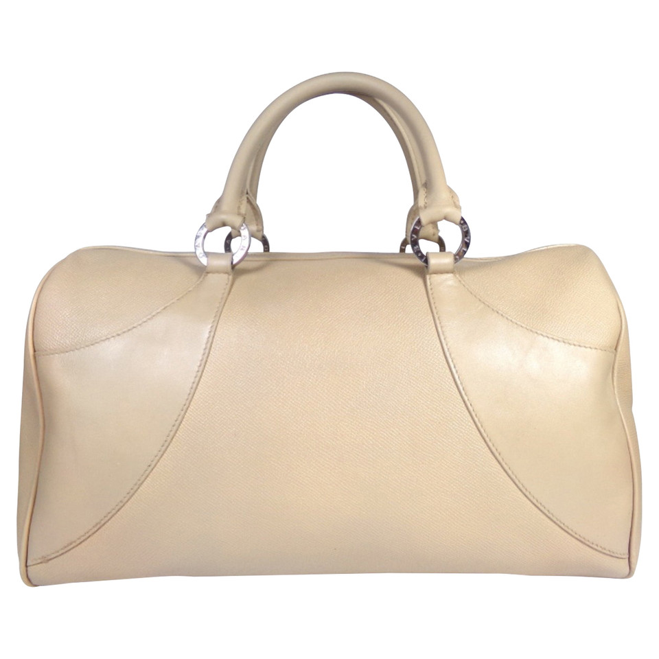 Bulgari Handtas Leer in Beige