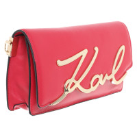Karl Lagerfeld Clutch Bag Leather in Red