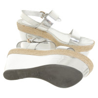 Sergio Rossi Wedges Leather in Silvery