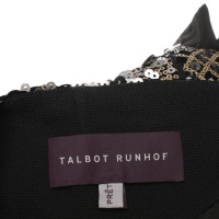 Talbot Runhof top paillettes in nero / oro