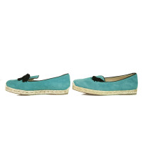 Christian Louboutin Slippers/Ballerinas Suede in Turquoise