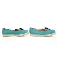 Christian Louboutin Slippers/Ballerinas Suede in Turquoise