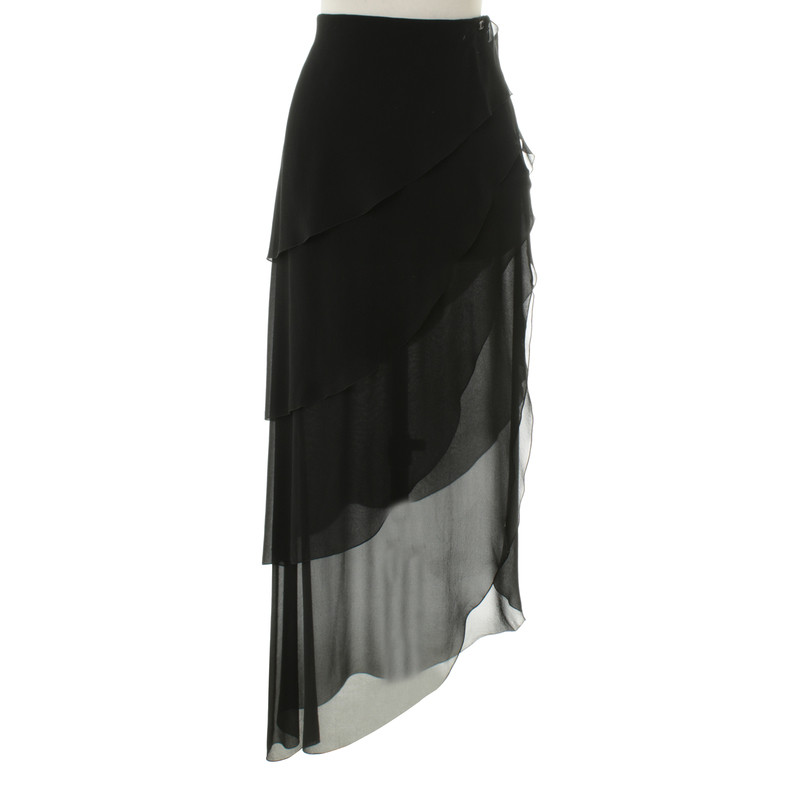 Chanel Black silk skirt